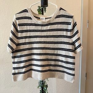 Song of Style Black and White Striped Crop Top